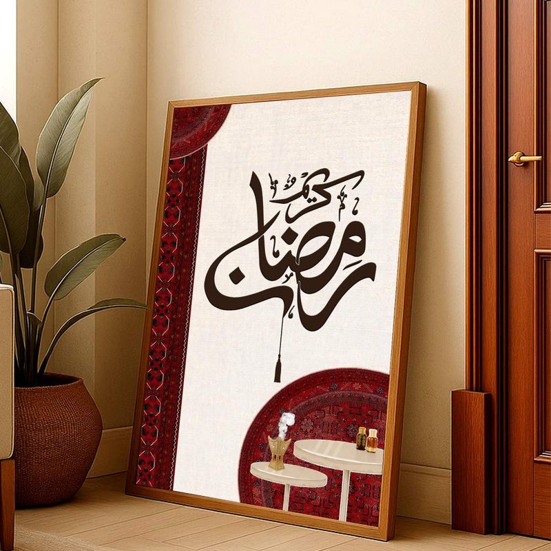 ماركتنا لوحة قماشية بتصميم شهر رمضان المبارك مع برواز مجوف , قطعة واحدة, بمقاس 60×90سم - Image 3